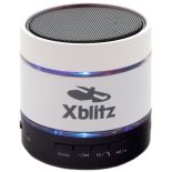 Przenośne głośniki bluetooth z mikrofonem i odtwarzaczem MP3 Xblitz Illuminated HD białe