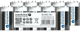 10 x baterie alkaliczne everActive Industrial 6LR61 / 6LF22 9V (taca)