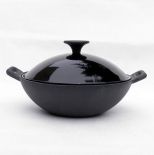 WOK ŻELIWNY 24cm METALOWA POKRYWA GIPFEL 1316