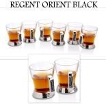 Szklanki Regent Orient Black Zestaw Komplet 6szt. z cyrkoniami i perełkami 198234/K
