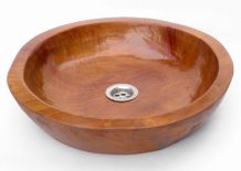 Umywalka dekoracyjno-ozdobna drewniana z teku teak tekowa BOWL