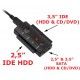 Adapter USB 2.0 IDE 2,5` 3,5`  SATA  + LED  AK309