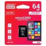 GOODRAM microSD 64GB CL10 UHS I + adapter