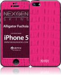 Nexgen Skins - Zestaw skórek na obudowę z efektem 3D iPhone SE / iPhone 5s / iPhone 5 (Alligator Fuchsia 3D)