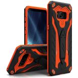 Zizo Static Cover - Pancerne etui Samsung Galaxy S8+ z podstawką (Black/Orange)