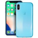 PURO 0.3 Nude - Etui iPhone Xs / X (Fluo Blue)