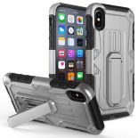 Zizo Heavy Duty Armor Case - Pancerne etui iPhone X z podstawką + uchwyt do paska (Gray/Black)