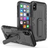 Zizo Heavy Duty Armor Case - Pancerne etui iPhone X z podstawką + uchwyt do paska (Black/Black)