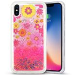 Zizo Liquid Glitter Star Case - Etui iPhone X (Multiflowers)
