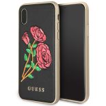 Guess Flower Desire - Etui iPhone Xs / X (czarny)