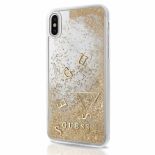 Guess Liquid Glitter - Etui iPhone X (złoty)