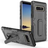 Zizo Heavy Duty Armor Case - Pancerne etui Samsung Galaxy Note 8 (2017) z podstawką + uchwyt do paska (Black/Black)