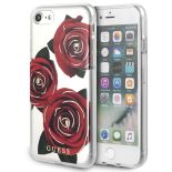 Guess Flower Desire - Etui iPhone 8 / 7  (przezroczysty/czerwony)