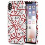 Guess Triangle All Over - Etui iPhone X (biały)