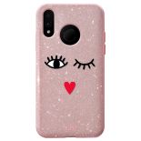PURO Glitter EYES Shine Cover - Etui Huawei P20 Lite (Rose Gold) Limited edition