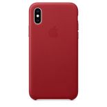 Apple Leather Case - Skórzane etui iPhone Xs (czerwony) (PRODUCT)RED
