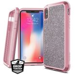 X-Doria Defense Lux - Etui aluminiowe iPhone Xs Max (Drop test 3m) (Pink Glitter)