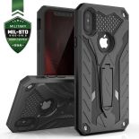 Zizo Static Cover - Pancerne etui iPhone Xs Max z podstawką (Black/Black)