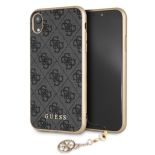 Guess 4G Charms Collection - Etui iPhone XR z zawieszką (szary)