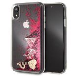 Guess Liquid Glitter Hearts - Etui iPhone XR (malinowy)