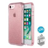 Speck Presidio Clear with Glitter - Etui iPhone 8 / 7 / 6s / 6 (Gold Glitter/Bella Pink)