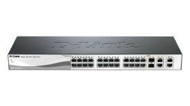 D-Link 24-port 10/100 Smart Switch + 2 Combo 1000BaseT/SFP + 2 Gigabit