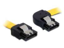 DeLOCK kabel SATA 6 Gb/s kątowy prawo/prosto metal. zatrzaski 50cm żółty