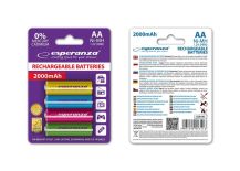 Esperanza EZA108 - Akumulatorki Ni-MH AA 2000MAH -4 SZTUKI - MIX KOLORÓW