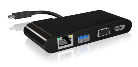 RaidSonic Technology IcyBox Multi Stacja Dokująca dla laptopów i PC,HDMI, VGA, RJ45, Czarna