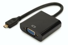 Digitus Adapter audio-video microHDMI typ D do VGA, FHD, z audio 3.5mm MiniJack