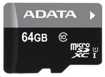 A-Data ADATA Micro SDXC karta 64GB UHS-I Class 10 + SD adaptér, Premier