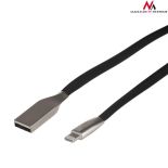 Maclean MCTV-832B Kabel USB AM iphone 8PIN płaski nieplączący 1m czarny metal