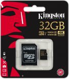 Kingston Karta pamięci Kingston microSDHC 32GB Class 10 UHS-I (U3) (45W/90R MB/s) Gold Series + adapter