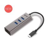 iTec i-tec USB C Metal 3 port HUB Gigabit Ethernet 1x USB C do RJ-45 3x USB 3.0 LED