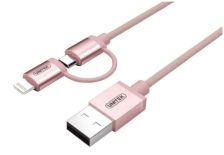 Unitek kabel lightning/ microUSB 100 cm Rose Gold, MFI, Y-C4031RG