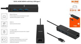 Acme Koncentrator Multi-HUB USB 3.0 HB540 4 porty, RJ45, wtyk USB-C