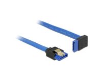DeLOCK kabel SATA 6 Gb/s kątowy prosto/góra metal.zatrzaski 50cm niebieski
