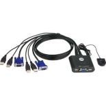 Aten CS22U 2-Port USB KVM Switch, Remote port selector, 0.9m cables