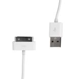 Whitenergy Kabel USB iPhone 4, do transferu danych, 30cm, biały