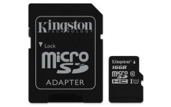 Kingston 16GB microSDHC Canvas Select 80R CL10 UHS-I Card + SD Adapter