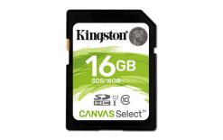 Kingston 16GB SDHC Canvas Select 80R CL10 UHS-I