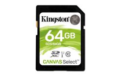 Kingston 64GB SDXC Canvas Select 80R CL10 UHS-I