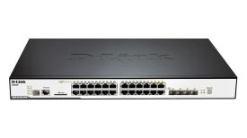 D-Link 24-port 10/100/1000 Layer2 Stackable PoE Gigabit Switch Combo 1000T/SFP