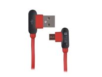 NATEC Extreme Media kabel microUSB - USB 2.0 (M), 1m, kątowy, czerwony