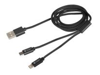 NATEC Extreme Media kabel microUSB+ Lightning do USB (M), 1m, czarny