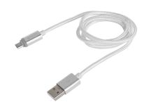 NATEC Extreme Media kabel microUSB - USB 2.0 (M), 1m, srebrny, LED ładowania