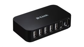 D-Link koncentrator 7-portowy USB 2.0 (7 x port A, 1 x port B, kabel, zasilacz)