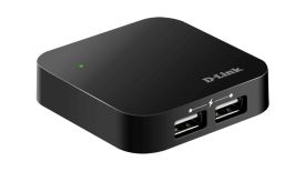 D-Link koncentrator 4-portowy USB 2.0 (4 x port A, 1 x port B, kabel, zasilacz)