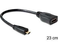 DeLOCK kabel HDMI-D(M) Micro -> HDMI-A(F), High Speed with Ethernet, 23 cm