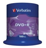 Verbatim DVD+R [ cake box 100 , 4.7GB , 16x , matte silver ]